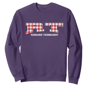 Christmas Radiology Technologist Sweatshirt Buffalo Plaid RT Rad Tech Gift TS10 Purple Print Your Wear