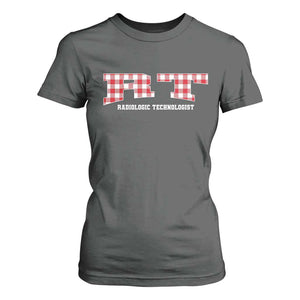 Christmas Radiology Technologist T Shirt For Women Buffalo Plaid RT Rad Tech Gift TS10 Dark Heather Print Your Wear