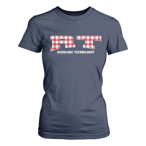 Christmas Radiology Technologist T Shirt For Women Buffalo Plaid RT Rad Tech Gift TS10 Navy Print Your Wear