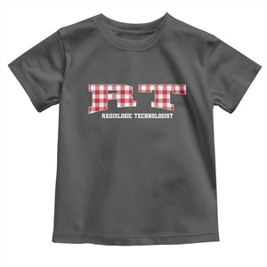 Christmas Radiology Technologist Toddler T Shirt Buffalo Plaid RT Rad Tech Gift TS10 Dark Heather Print Your Wear