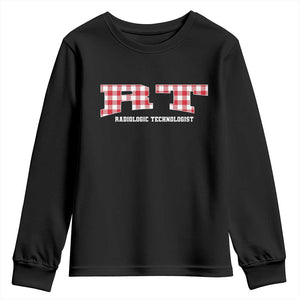 Christmas Radiology Technologist Youth Sweatshirt Buffalo Plaid RT Rad Tech Gift - Print Your Wear