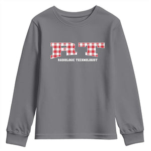 Christmas Radiology Technologist Youth Sweatshirt Buffalo Plaid RT Rad Tech Gift TS10 Charcoal Print Your Wear