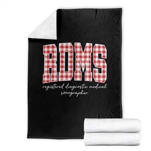 Christmas RDMS Throw Blanket Buffalo Plaid Sonographer Ultrasound Tech Gift TS10 Black Print Your Wear