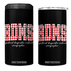 Christmas RDMS 4 in 1 Can Cooler Tumbler Buffalo Plaid Sonographer Ultrasound Tech Gift - Print Your Wear