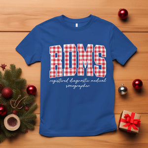 Christmas RDMS T Shirt Buffalo Plaid Sonographer Ultrasound Tech Gift TS10 Royal Blue Print Your Wear