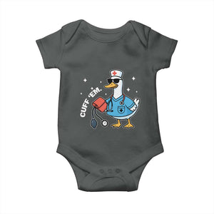 Goose Nurse Baby Onesie Cuff Em Cute Nursing Graduation Gift TS10 Dark Heather Print Your Wear