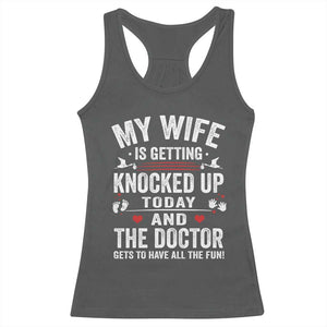 IVF Dad Racerback Tank Top Wife Knocked Up For Embryo Transfer Day TS10 Dark Heather Print Your Wear