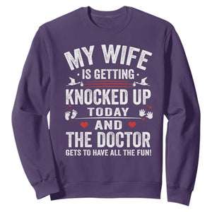 IVF Dad Sweatshirt Wife Knocked Up For Embryo Transfer Day TS10 Purple Print Your Wear