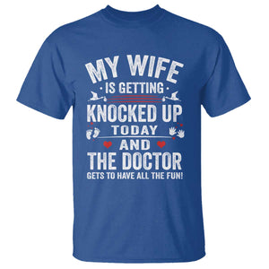 IVF Dad T Shirt Wife Knocked Up For Embryo Transfer Day TS10 Royal Blue Print Your Wear