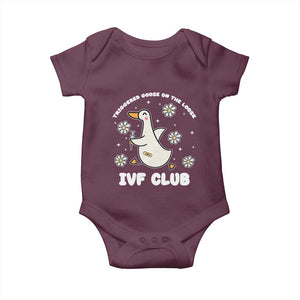 Funny IVF Baby Onesie Triggered Goose On The Loose Infertility Support Gift TS10 Maroon Print Your Wear