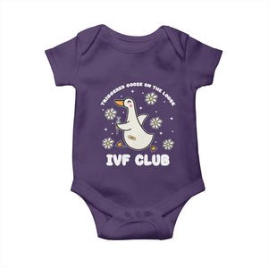 Funny IVF Baby Onesie Triggered Goose On The Loose Infertility Support Gift TS10 Purple Print Your Wear