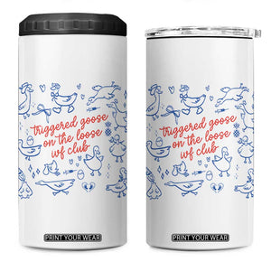 Funny IVF 4 in 1 Can Cooler Tumbler Triggered Goose On The Loose Infertility Support TS10 One Size: 16 oz White Print Your Wear