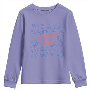 Funny IVF Youth Sweatshirt Triggered Goose On The Loose Infertility Support TS10 Violet Print Your Wear