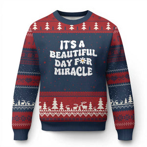 IVF Miracle Ugly Christmas Sweater Transfer Day Infertility Support Gift TS10 Navy Red Print Your Wear