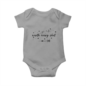 Worth Every Shot Baby Onesie IVF Baby Pregnancy Announcement TS10 Sport Gray Print Your Wear