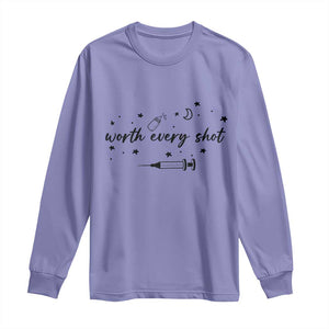 Worth Every Shot Long Sleeve Shirt IVF Baby Pregnancy Announcement TS10 Violet Print Your Wear