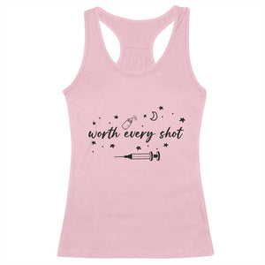 Worth Every Shot Racerback Tank Top IVF Baby Pregnancy Announcement TS10 Light Pink Print Your Wear