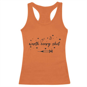 Worth Every Shot Racerback Tank Top IVF Baby Pregnancy Announcement TS10 Orange Print Your Wear