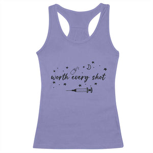 Worth Every Shot Racerback Tank Top IVF Baby Pregnancy Announcement TS10 Violet Print Your Wear
