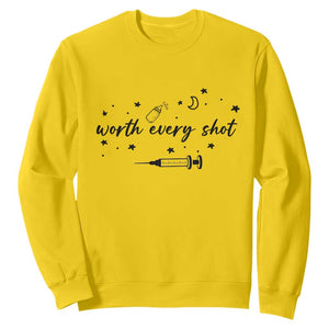 Worth Every Shot Sweatshirt IVF Baby Pregnancy Announcement TS10 Daisy Print Your Wear