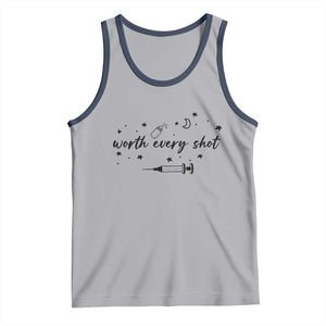 Worth Every Shot Tank Top IVF Baby Pregnancy Announcement TS10 Athletic Heather Navy Print Your Wear