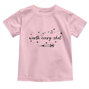 Worth Every Shot Toddler T Shirt IVF Baby Pregnancy Announcement TS10 Light Pink Print Your Wear