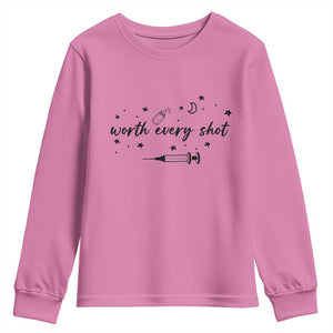 Worth Every Shot Youth Sweatshirt IVF Baby Pregnancy Announcement TS10 Azalea Print Your Wear