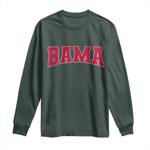 Vintage Bama Long Sleeve Shirt Retro Varsity Alabama Football Lover AL State TS10 Dark Forest Green Print Your Wear