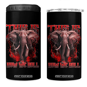 Alabama Fan 4 in 1 Can Cooler Tumbler This Is How We Roll Bama Mascot Game Day TS10 One Size: 16 oz Black Print Your Wear
