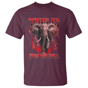Alabama Fan T Shirt This Is How We Roll Bama Mascot Game Day TS10 Maroon Print Your Wear