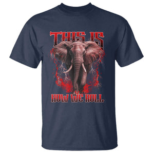 Alabama Fan T Shirt This Is How We Roll Bama Mascot Game Day TS10 Navy Print Your Wear