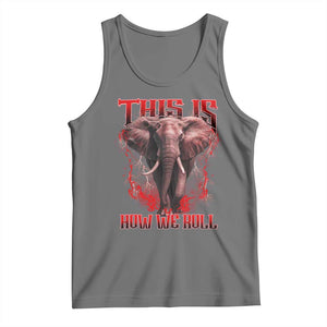 Alabama Fan Tank Top This Is How We Roll Bama Mascot Game Day TS10 Black Heather Print Your Wear