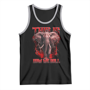 Alabama Fan Tank Top This Is How We Roll Bama Mascot Game Day TS10 Black Athletic Heather Print Your Wear