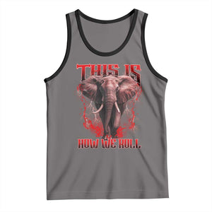 Alabama Fan Tank Top This Is How We Roll Bama Mascot Game Day TS10 Deep Heather Black Print Your Wear
