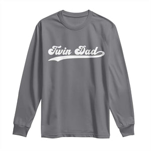 Twin Dad Long Sleeve Shirt Vintage Retro Style Fathers Day Presents TS10 Charcoal Print Your Wear