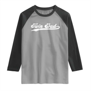 Twin Dad Raglan Shirt Vintage Retro Style Fathers Day Presents TS10 Sport Gray Black Print Your Wear