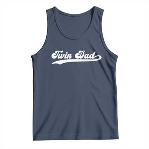 Twin Dad Tank Top Vintage Retro Style Fathers Day Presents TS10 Navy Print Your Wear