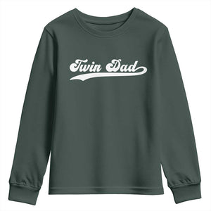 Twin Dad Youth Sweatshirt Vintage Retro Style Fathers Day Presents TS10 Dark Forest Green Print Your Wear