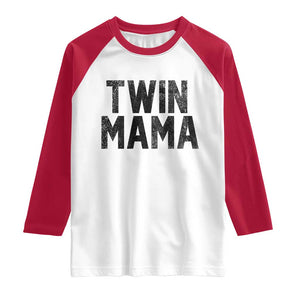 Twin Mama Raglan Shirt Pregnancy Announcement New Mom Mothers Day Gift TS10 White Red Print Your Wear