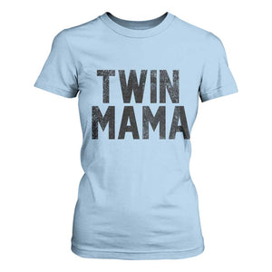 Twin Mama T Shirt For Women Pregnancy Announcement New Mom Mothers Day Gift TS10 Light Blue Print Your Wear