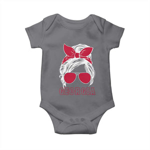 Georgia Lovers Baby Onesie Bulldogs Game Day Messy Bun TS10 Charcoal Print Your Wear