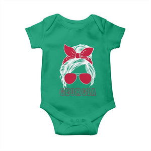 Georgia Lovers Baby Onesie Bulldogs Game Day Messy Bun TS10 Irish Green Print Your Wear