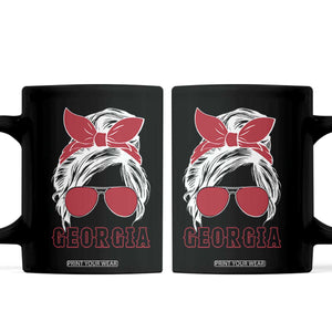 Georgia Lovers Coffee Mug Bulldogs Game Day Messy Bun TS10 Black Print Your Wear