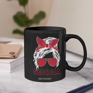 Georgia Lovers Coffee Mug Bulldogs Game Day Messy Bun TS10 Print Your Wear