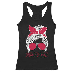 Georgia Lovers Racerback Tank Top Bulldogs Game Day Messy Bun TS10 Black Print Your Wear