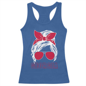 Georgia Lovers Racerback Tank Top Bulldogs Game Day Messy Bun TS10 Royal Blue Print Your Wear