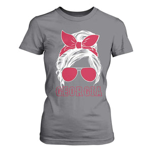 Georgia Lovers T Shirt For Women Bulldogs Game Day Messy Bun TS10 Charcoal Print Your Wear