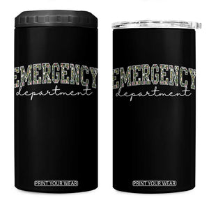 Floral Emergency Department 4 in 1 Can Cooler Tumbler ER Nurse Gift TS10 One Size: 16 oz Black Print Your Wear