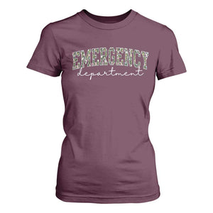 Floral Emergency Department T Shirt For Women ER Nurse Gift TS10 Maroon Print Your Wear