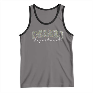 Floral Emergency Department Tank Top ER Nurse Gift TS10 Deep Heather Black Print Your Wear